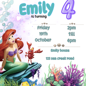 Little Mermaid Party Invitation